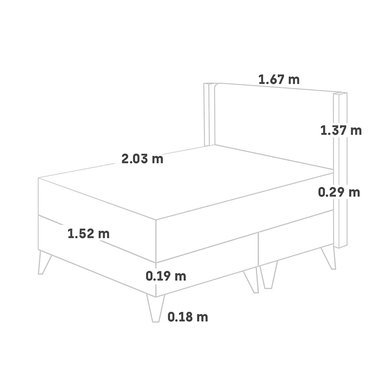 DORMITORIO EUROEPO PARAÍSO ROYAL ABRAZZO QUEEN EUROPEO GRIS + CABECERA GOLD + 2 ALMOHADAS VISCOELÁSTICAS - 5