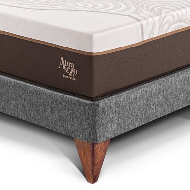 DORMITORIO EUROEPO PARAÍSO ROYAL ABRAZZO KING EUROPEO GRIS + CABECERA GOLD + 2 ALMOHADAS VISCOELÁSTICAS - 2