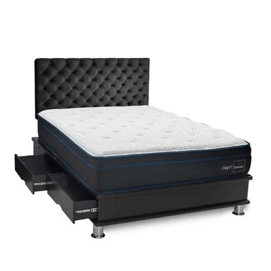 DORMITORIO AMERICANO DRIMER GRAVITY 1.5 PLAZAS CON CAJONES GRIS - 1