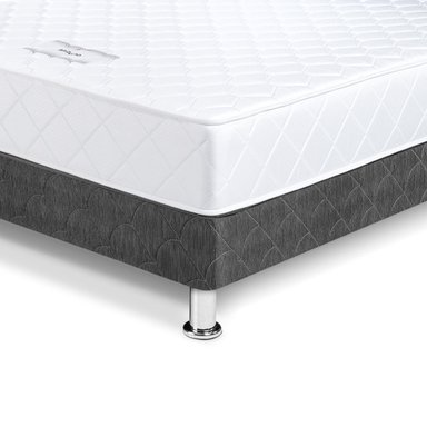 DORMITORIO AMERICANO PARAÍSO MILANO 2 PLAZAS GRIS + BAÚL CHICO + 2 ALMOHADAS + PROTECTOR - 2
