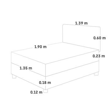 DORMITORIO AMERICANO PARAÍSO MILANO 2 PLAZAS GRIS + BAÚL CHICO + 2 ALMOHADAS + PROTECTOR - 5