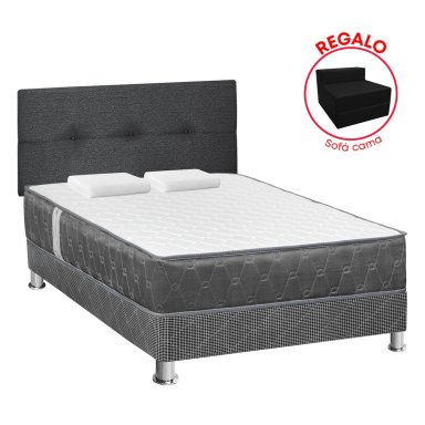 DORMITORIO AMERICANO FORLI ACQUA 2 PLAZAS GRAFITO + SOFÁ CAMA - 2