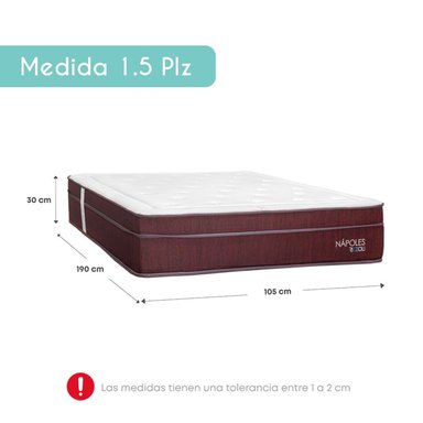 DORMITORIO EUROPEO RIZZOLI NÁPOLES 1.5 PLAZAS GUINDA - 6
