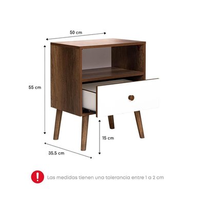 DORMITORIO AMERICANO RIZZOLI NÁPOLES 2 PLAZAS CON CAJONES GUINDA + VELADOR FALA - 8