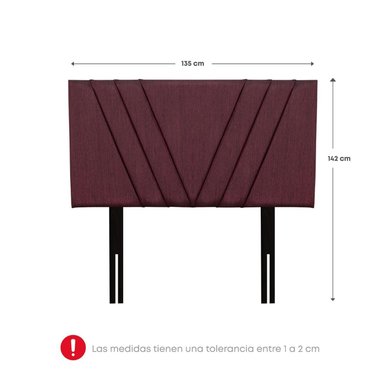 CABECERA RIZZOLI NÁPOLES 2 PLAZAS GUINDA - 2