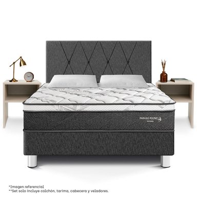 DORMITORIO AMERICANO PARAÍSO PARAÍSO POCKET STAR QUEEN POCKET STAR LOFT + VELADOR REPISA CHARCOAL - 3