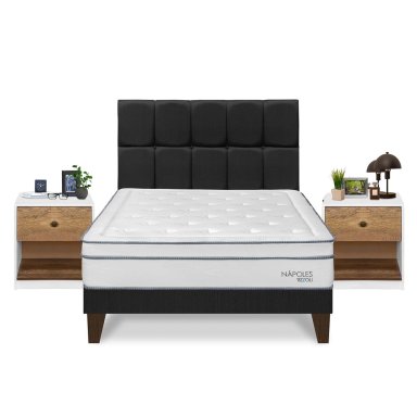 DORMITORIO EUROPEO RIZZOLI NAPOLES QUEEN + VELADOR MUNDIAL - 1