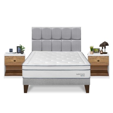 DORMITORIO EUROPEO RIZZOLI NAPOLES QUEEN + VELADOR MUNDIAL - 1