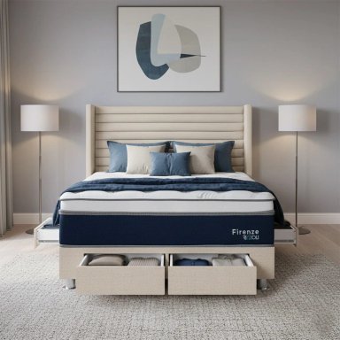 DORMITORIO RIZZOLI FIRENZE QUEEN CON CAJONES BEIGE - 1
