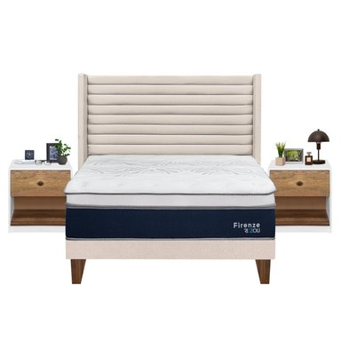 DORMITORIO EUROPEO RIZZOLI FIRENZE KING BEIGE + VELADOR MUNDIAL - 2