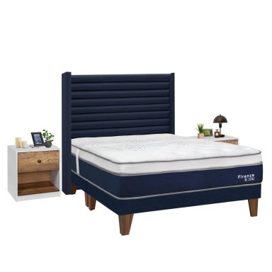 DORMITORIO EUROPEO RIZZOLI FIRENZE QUEEN AZUL + VELADOR MUNDIAL - 2