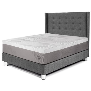 DORMITORIO PARAÍSO ROYAL BALANZZE 2 PLAZAS + CABECERA GOLD GRIS + 2 ALMOHADAS VISCOELÁSTICAS - 1