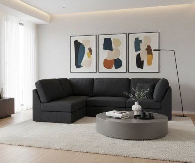 SECCIONAL INTERCAMBIABLE RIPLEY HOME LONDRES 4 PIEZAS GRIS OSCURO - 1
