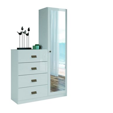 CÓMODA RIPLEY HOME BLANCO 4 CAJONES + ESPEJO CLOSET - 2