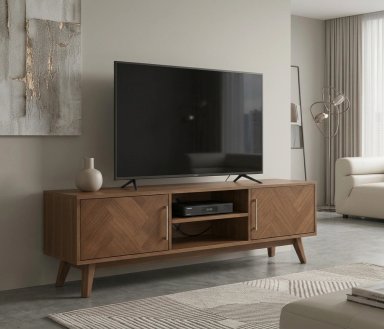 MESA DE TV RIPLEY HOME CENTURY MARRÓN HASTA 65" - 1