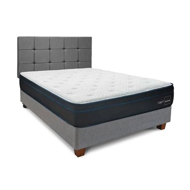 DORMITORIO AMERICANO DRIMER GRAVITY 1.5 PLAZAS + BOX TARIMA GRIS PLATA - 1