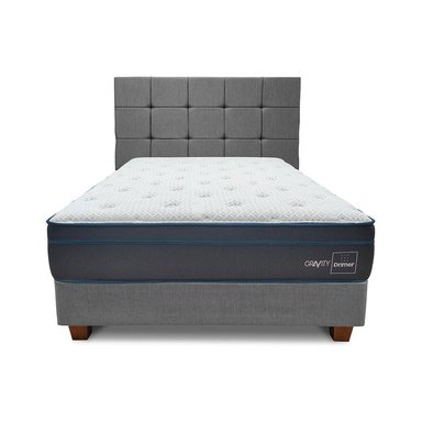 DORMITORIO AMERICANO DRIMER GRAVITY 1.5 PLAZAS + BOX TARIMA GRIS PLATA - 2