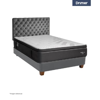 DORMITORIO AMERICANO DRIMER CROMOPEDIC 1.5 PLAZAS GRIS PLATA - 1