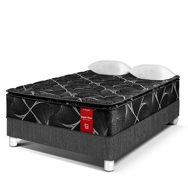 CAMA PARAÍSO SUPER STAR NEGRO 2 PLAZAS CHARCOAL - 1