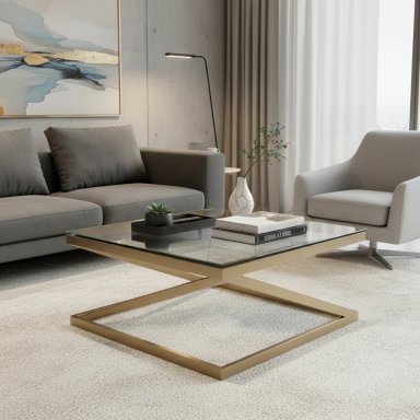 MESA DE CENTRO RIPLEY HOME COYLIN DORADO 87X87 CM - 1