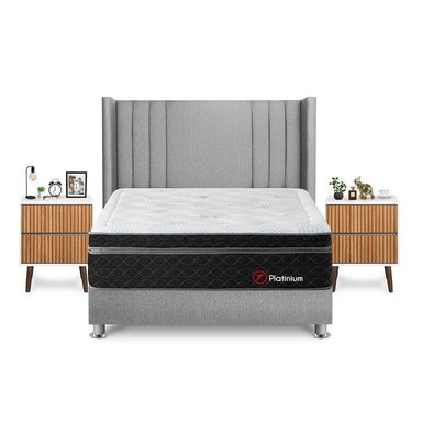 DORMITORIO AMERICANO FORLI PLATINIUM KING + VELADORES - 1