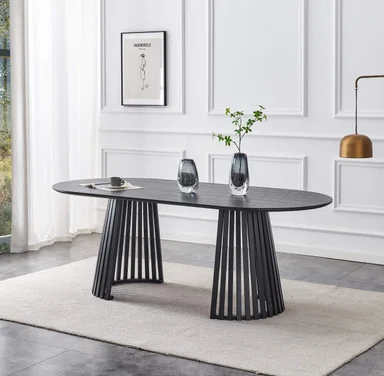MESA DE COMEDOR MAISON LINETT NANTES NEGRO MATE 100X210 CM - 1