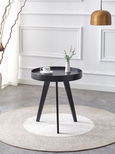 MESA LATERAL MAISON LINETT POET NEGRO MATE 50X50 CM - 1