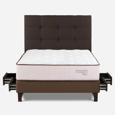 DORMITORIO EUROPEO ROSEN REST 2 PLAZAS CON CAJONES ISSEY - 1