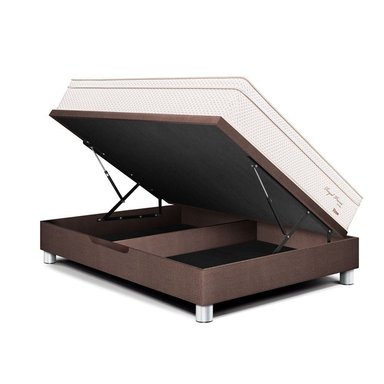 CAMA BOXET PARAISO ROYAL PRINCE 2 PLAZAS CHOCOLATE + 2 ALMOHADAS VISCOELÁSTICAS - 1
