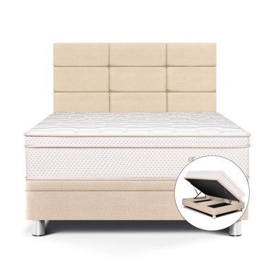 DORMITORIO BOXET PARAISO ROYAL PRINCE FIRME 1.5 PLAZAS + 1 ALMOHADA VISCOELÁSTICA - 1