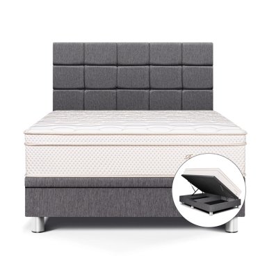 DORMITORIO BOXET PARAISO ROYAL PRINCE FIRME QUEEN + 2 ALMOHADAS VISCOELÁSTICAS - 1