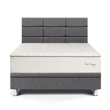 DORMITORIO BOXET PARAÍSO ROYAL CROWN BLOCKS 1.5 PLAZAS GRIS + 1 ALMOHADA VISCOELÁSTICA - 1