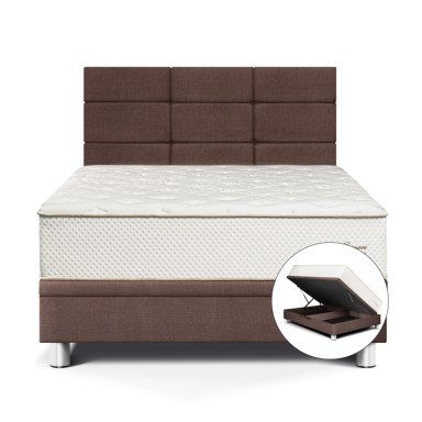 DORMITORIO BOXET PARAÍSO ROYAL CROWN BLOCKS 1.5 PLAZAS CHOCOLATE + 1 ALMOHADA VISCOELÁSTICA - 1