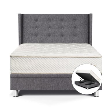 DORMITORIO BOXET PARAISO ROYAL CROWN 1.5 PLAZAS + 1 ALMOHADA VISCOELÁSTICA - 1