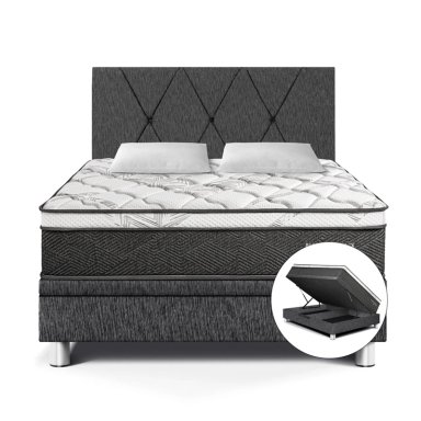 DORMITORIO BOXET PARAÍSO POCKET STAR 2 PLAZAS CHARCOAL - 1