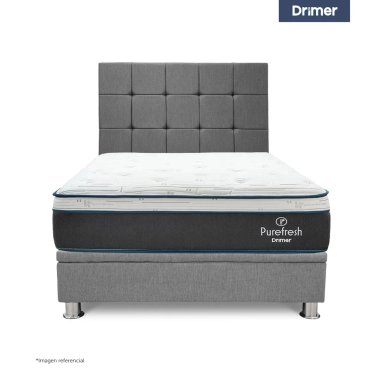 DORMITORIO BOXET DRIMER PURE FRESH 1.5 PLAZAS GRIS PLATA - 1