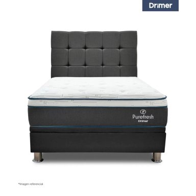 DORMITORIO BOXET DRIMER PURE FRESH 1.5 PLAZAS GRIS - 1