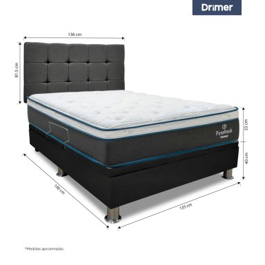 DORMITORIO BOXET DRIMER PURE FRESH 2 PLAZAS GRIS - 3
