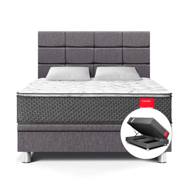DORMITORIO BOXET PARAÍSO SUPER STAR BLOCKS 2 PLAZAS GRIS - 1