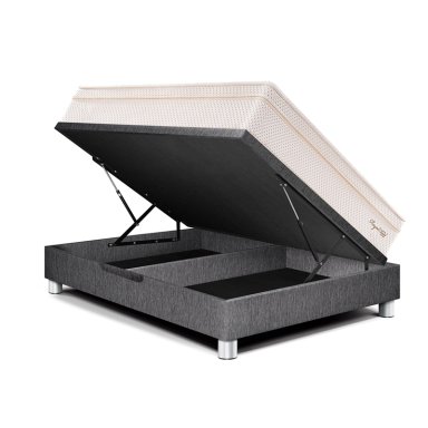 CAMA BOXET PARAÍSO ROYAL CLOUD 1.5 PLAZAS GRIS + 1 ALMOHADA VISCOELÁSTICA - 1