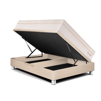 CAMA BOXET PARAÍSO ROYAL CLOUD 2 PLAZAS CHAMPAGNE + 2 ALMOHADAS VISCOELÁSTICAS - 1