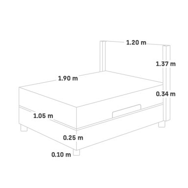DORMITORIO BOXET PARAÍSO ROYAL CLOUD GOLD 1.5 PLAZAS CHOCOLATE + 1 ALMOHADA VISCOELÁSTICA - 8