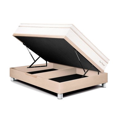 CAMA BOXET PARAÍSO ROYAL DYNASTY 2 PLAZAS CHAMPAGNE + 2 ALMOHADAS VISCOELÁSTICAS - 1