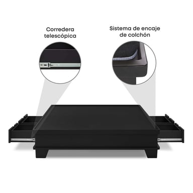 JUEGO DE DORMITORIO CON CAJONES + VELADORES FORLI BOREAL 2 PLAZAS - 6