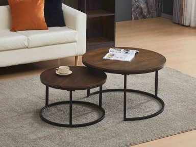 MESA DE CENTRO RIPLEY HOME IRONBRIDGE SET X2 NEGRO - 1