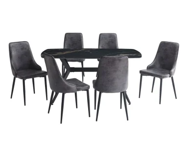 JUEGO DE COMEDOR RIPLEY HOME ANN 6 SILLAS NEGRO - 3