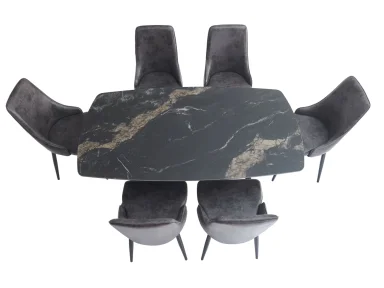 JUEGO DE COMEDOR RIPLEY HOME ANN 6 SILLAS NEGRO - 4