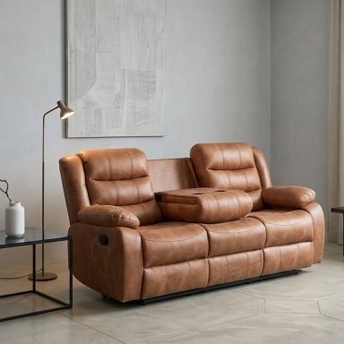 SILLÓN RECLINABLE RIPLEY HOME BADLANDS 3 CUERPOS CON POSAVASOS CAFÉ - 1