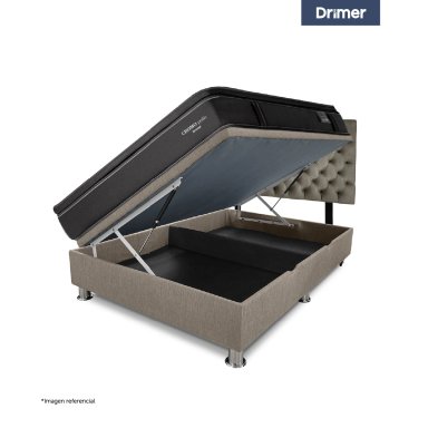 DORMITORIO BOXET DRIMER CROMOPEDIC 1.5 PLAZAS GRIS - 3