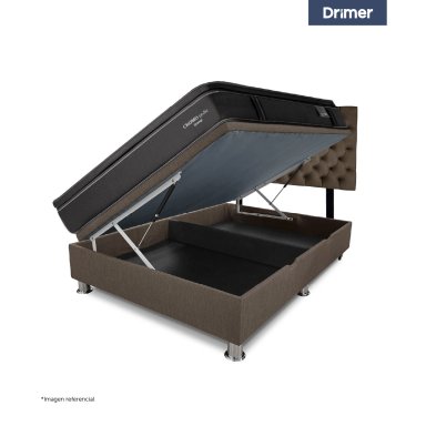 DORMITORIO BOXET DRIMER CROMOPEDIC 1.5 PLAZAS GRIS - 3